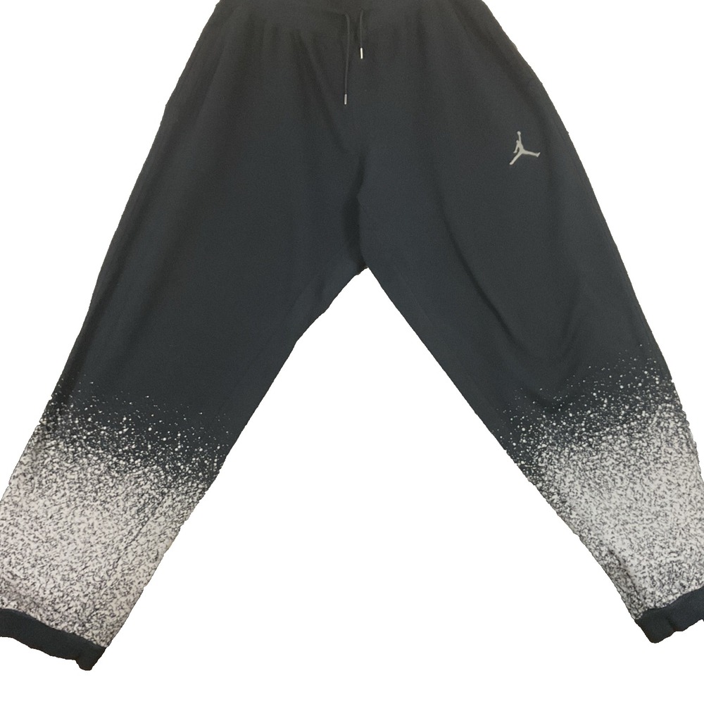 Y2K JORDAN 5 JUMPMAN REFLECTIVE SWEATPANT JOGGERS 821907 BLACK/SILVER EUC